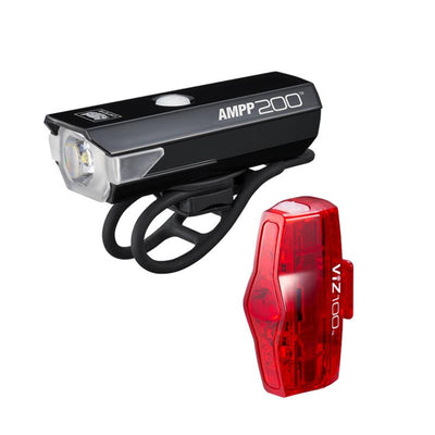 CatEye AMPP 200 / VIZ 100 Bike Light Set: USB-C