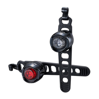 Cateye Orb II Rechargable Light Set: POLISHED BLACK