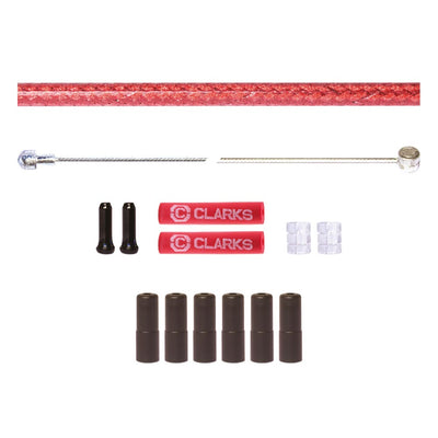 Clarks S-Steel Road/MTB Brake Cable Kit 2pcs Red Braided