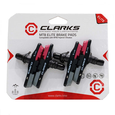 Clarks MTB Elite 72mm 3-C Alloy V-Brake Shoes/Pads 2 Pr