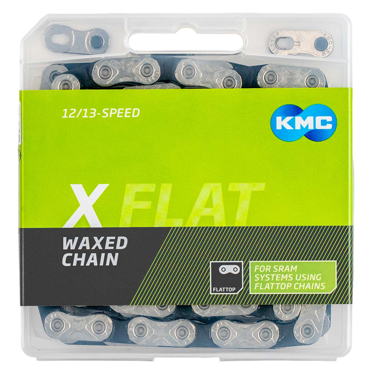KMC X Flat 12/13x Silver/Black Waxed 126L