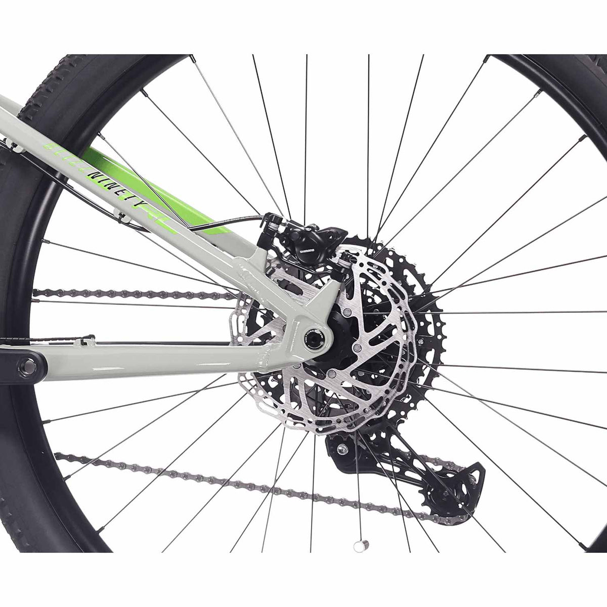 eBlizz 90 Gloss Grey/Black/Green E-Bike