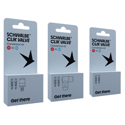 Clik Valve Presta to SCV Retail Pack of 25