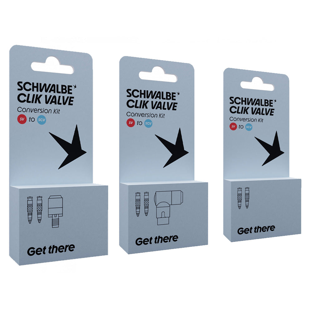 Clik Valve Presta to SCV Retail Pack of 25