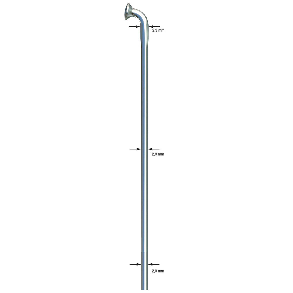 Strong Silver J-Bend Uncut Spokes (500)