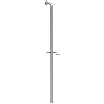 Sapim Leader 13G Silver 340mm Cut/Threaded J-Bend x 1
