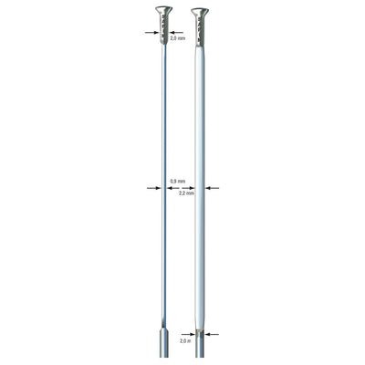 CX-Ray Silver Straight Pull Uncut Spokes (500)