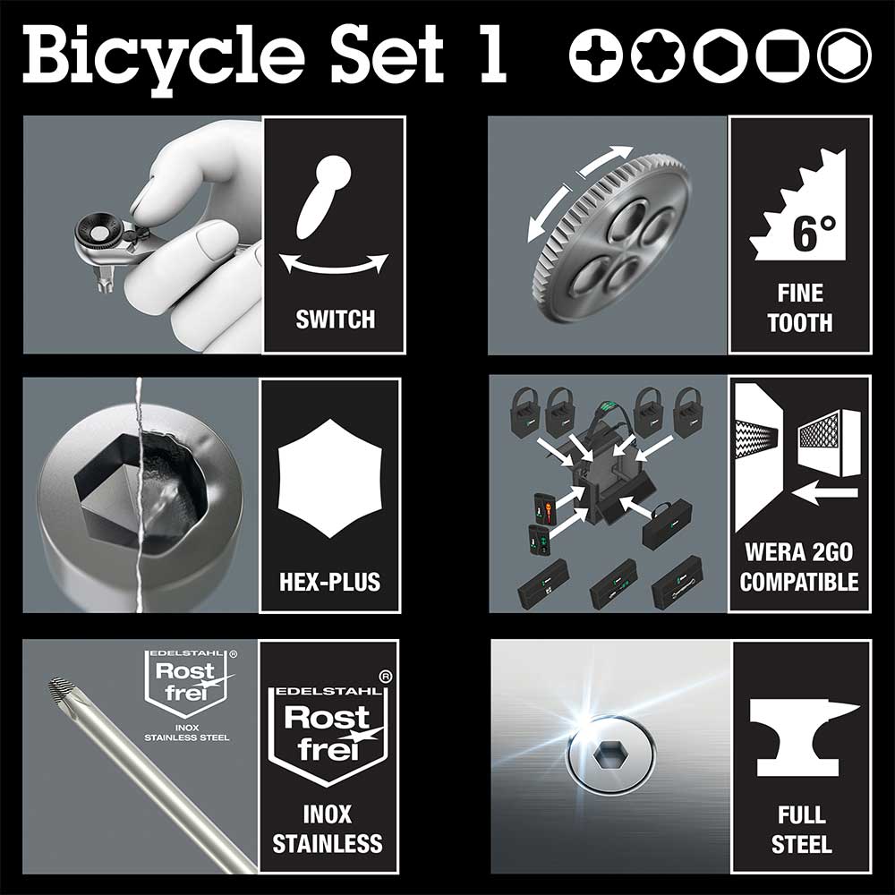 Bicycle Set 1 Zyklop Ratchet Screwdriver Set 14pcs