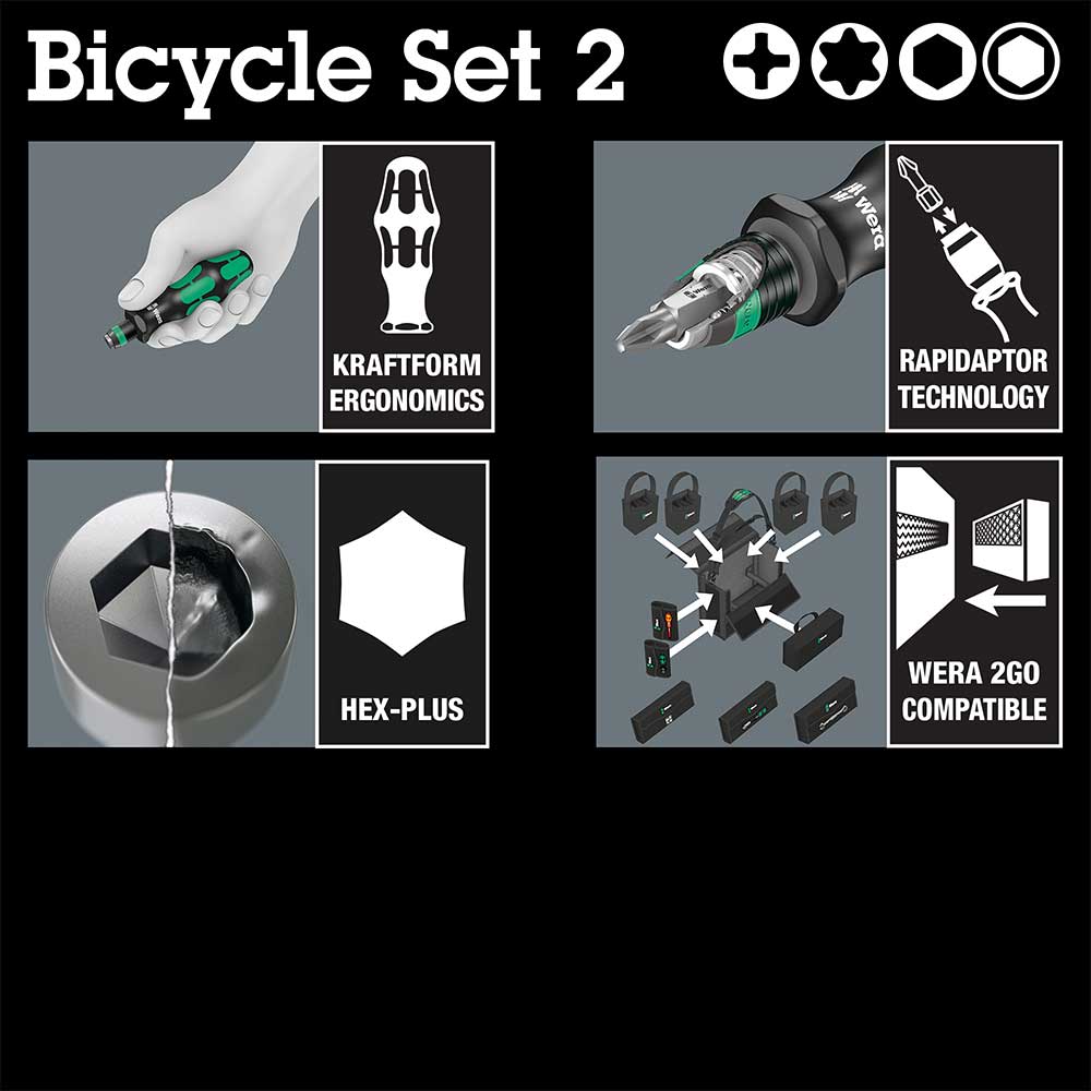 Bicycle Set 2 Kraftform Compact Screwdriver 13pcs