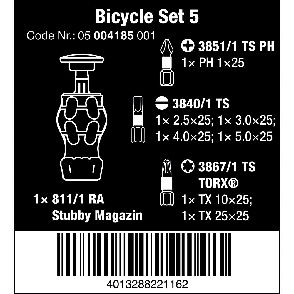 Bicycle Set 5 Kraftform Kompakt Stubby Screwdriver 7pcs