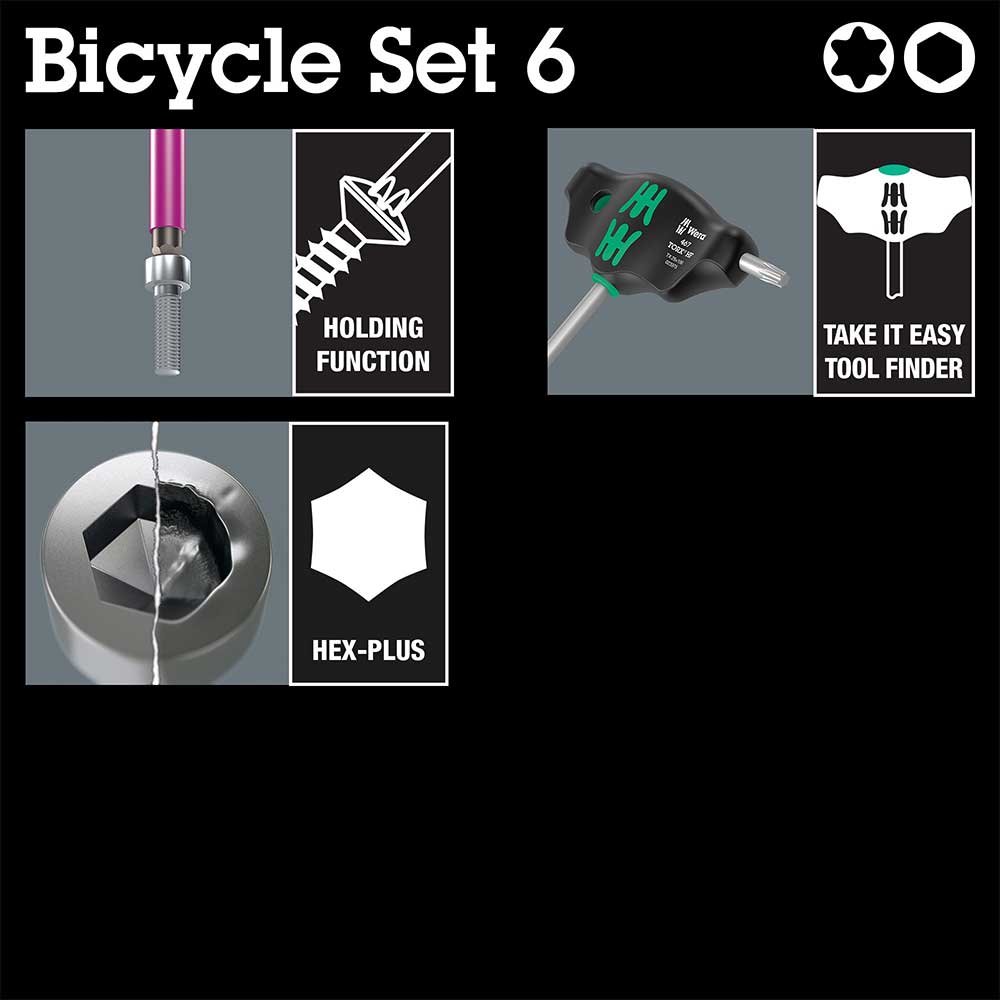 Bicycle Set 6 T-Handle Hex & Torx Key Set 10pcs