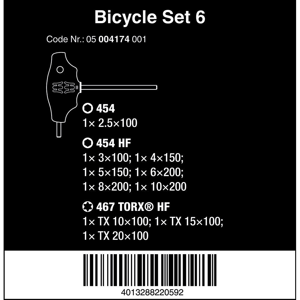 Bicycle Set 6 T-Handle Hex & Torx Key Set 10pcs