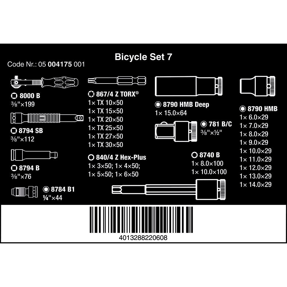 Bicycle Set 7 Zyklop 3/8" Ratchet and Socket Set 27pcs