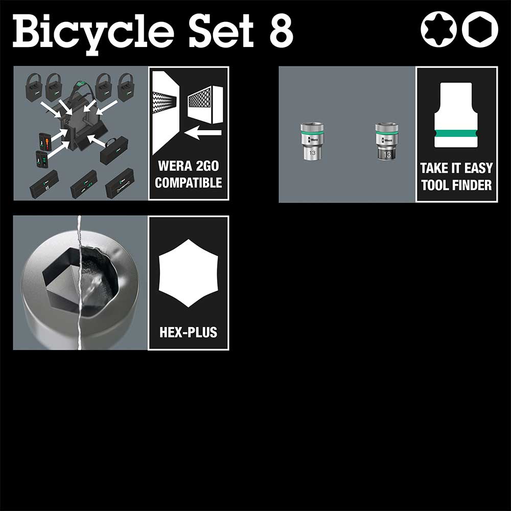 Bicycle Set 8 3/8" Hex/Torx Socket Set 7pcs