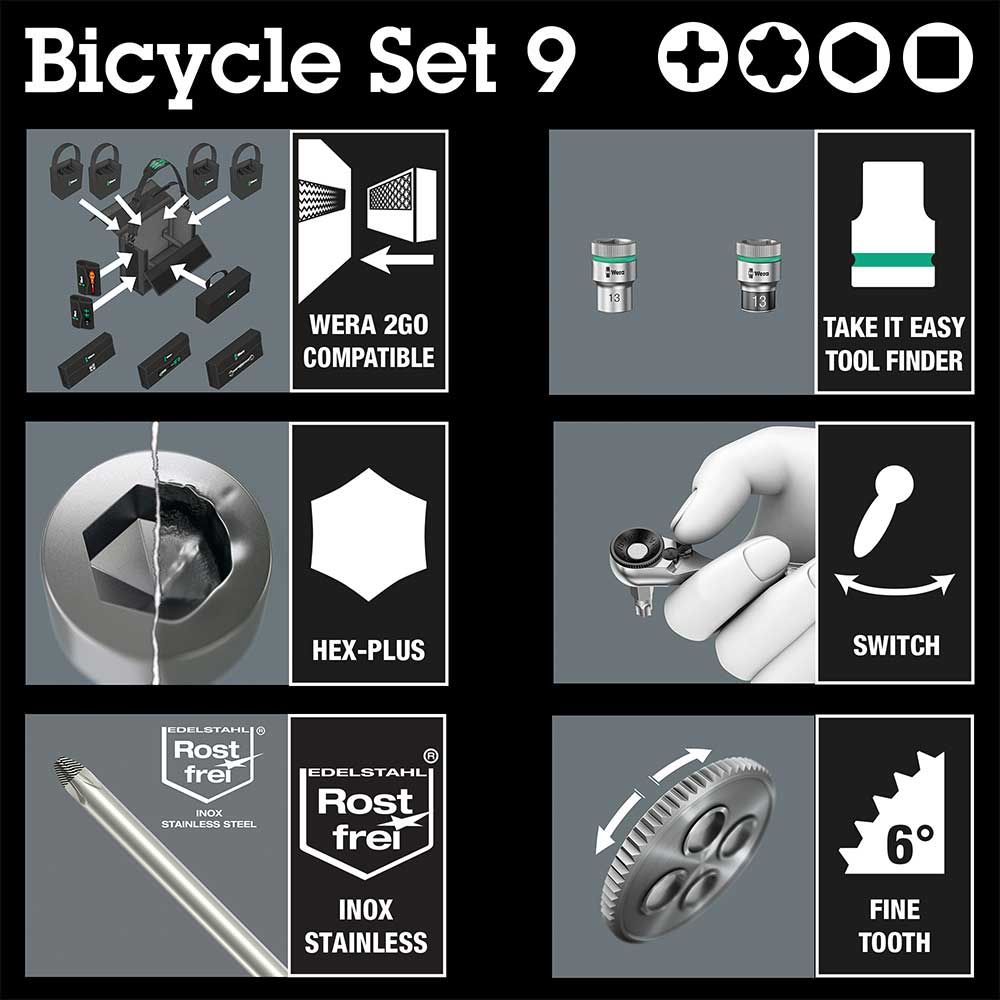 Bicycle Set 9 Zyklop Ratchet Screwdriver Mini Case Set 10pcs