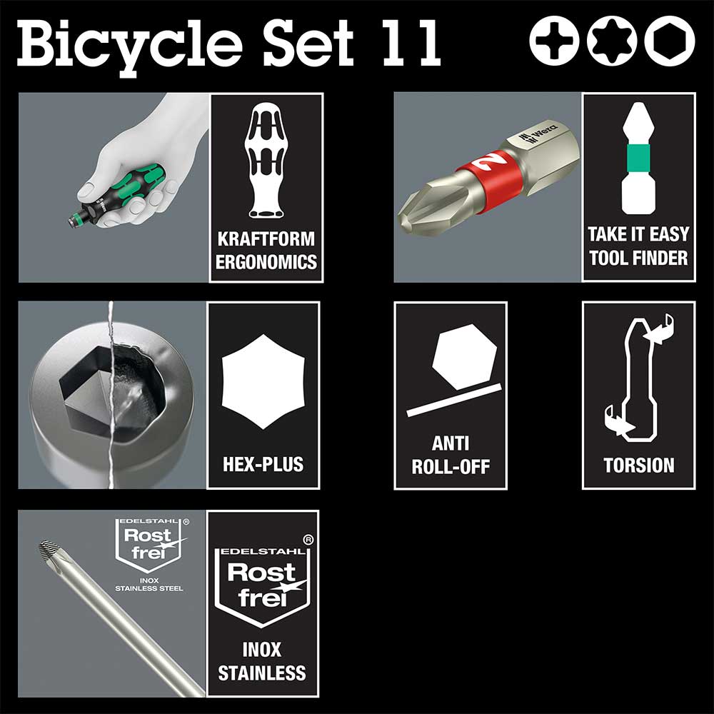 Bicycle Set 11 Kraftform Kompakt Stubby Screwdriver Set 7pcs