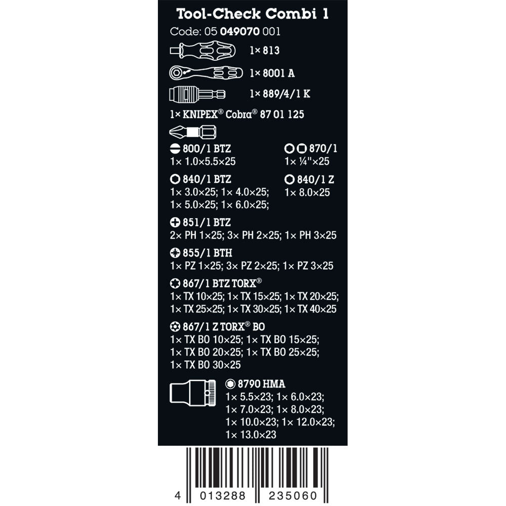 Tool Check Combi 1, 40 Pieces