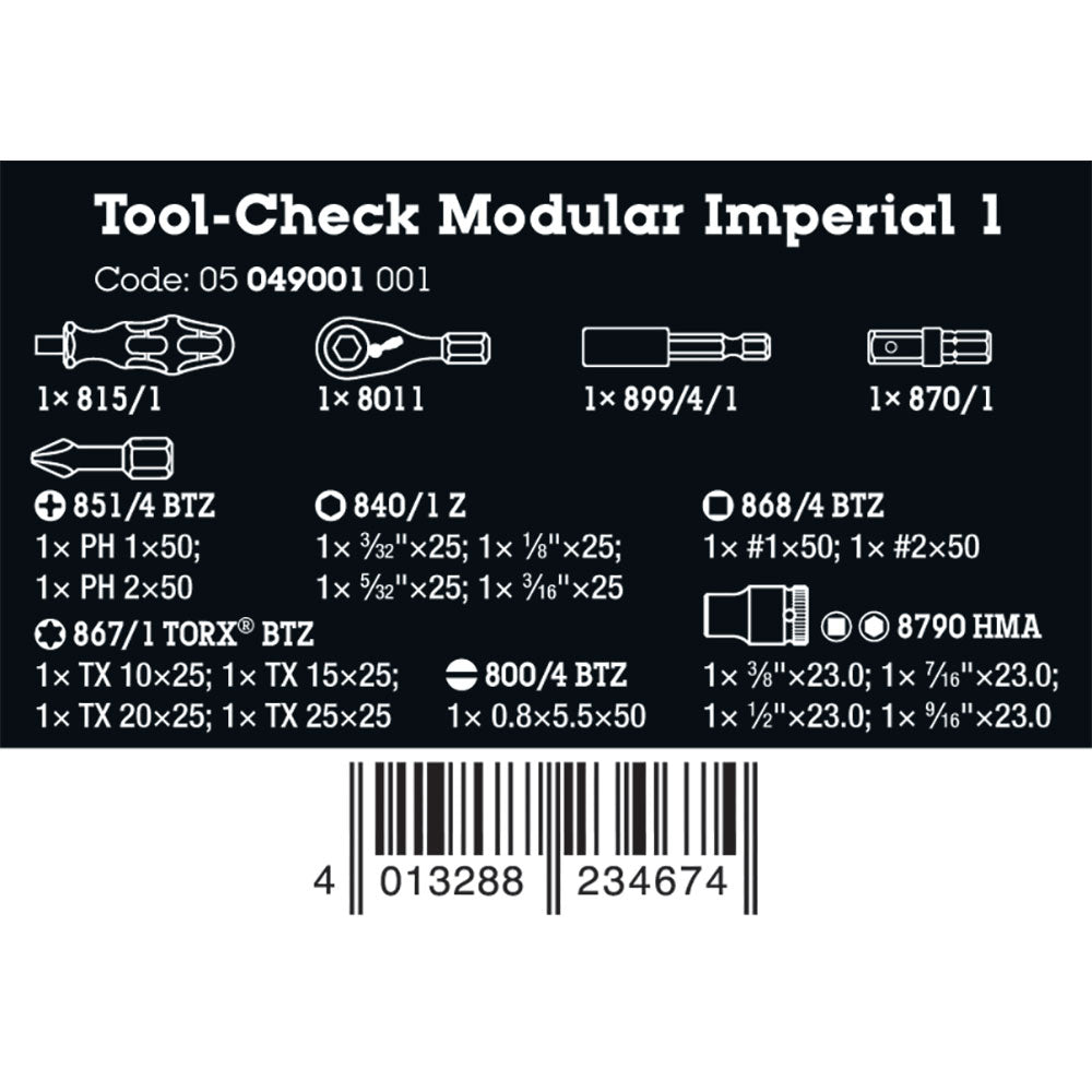 Tool Check Modular Imperial 1, 21 Pieces