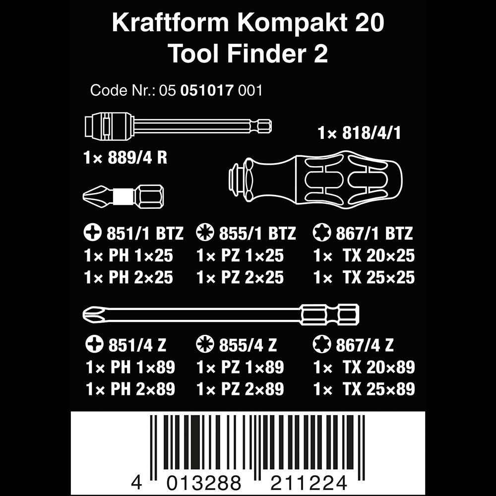 Kraftform Kompakt 20 Tool Finder 2 With Pouch 7pcs