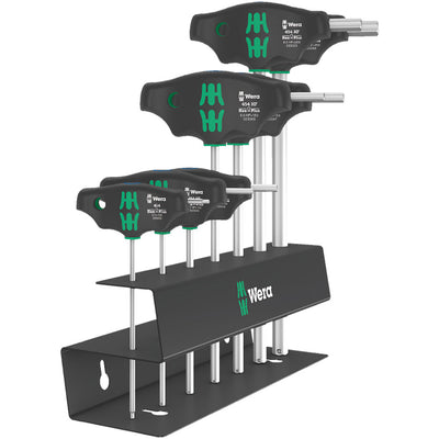 454/7 HF Set 2 T-Handle Hex Screwdriver With Metal Rack