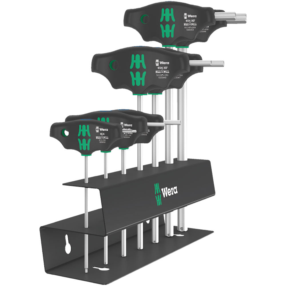 454/7 HF Set 2 T-Handle Hex Screwdriver With Metal Rack
