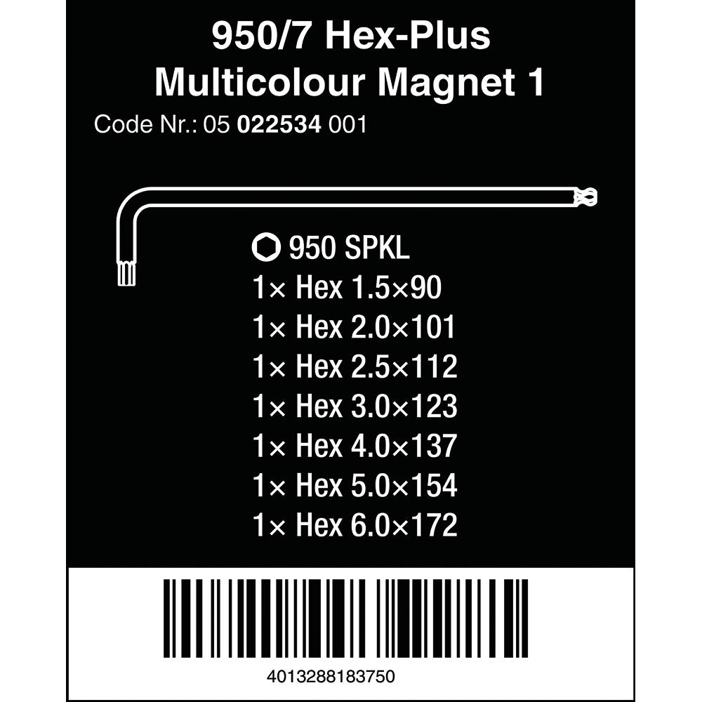 950/7 Hex-Plus Magnet Multi-Colour Set 7pc