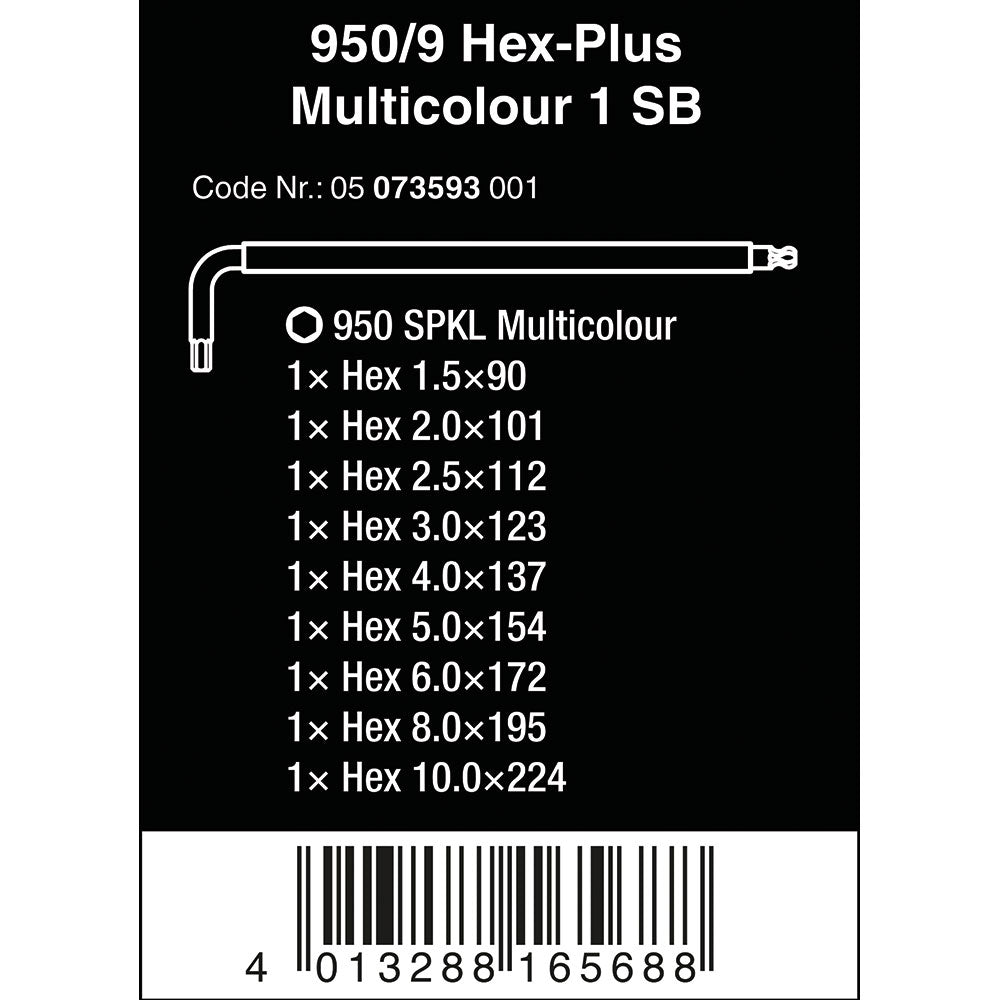 950/9 Hex-Plus L-key Set BlackLaser