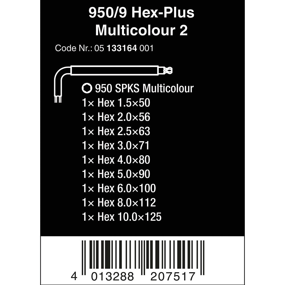 950/9 Hex-Plus Multicolour 2 L-key Set BlackLaser