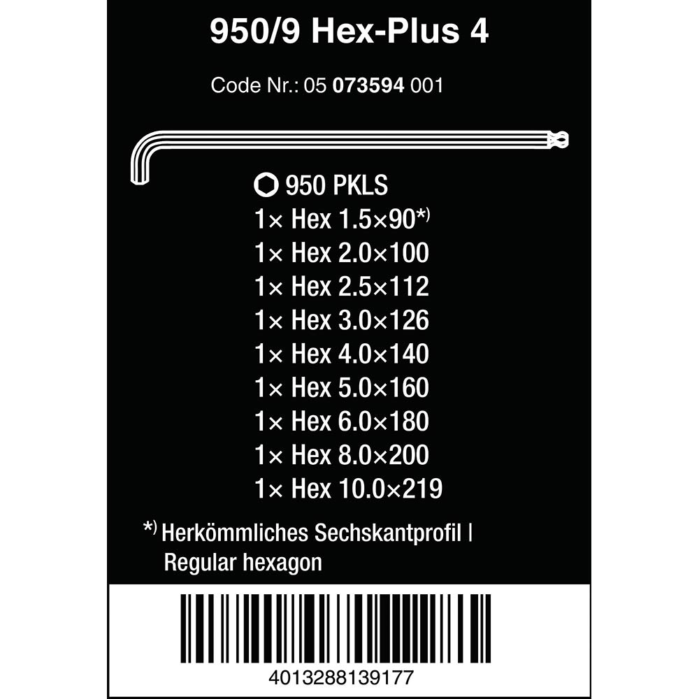 950/9 Hex-Plus Chrome Plated Shallow Reach 9pc