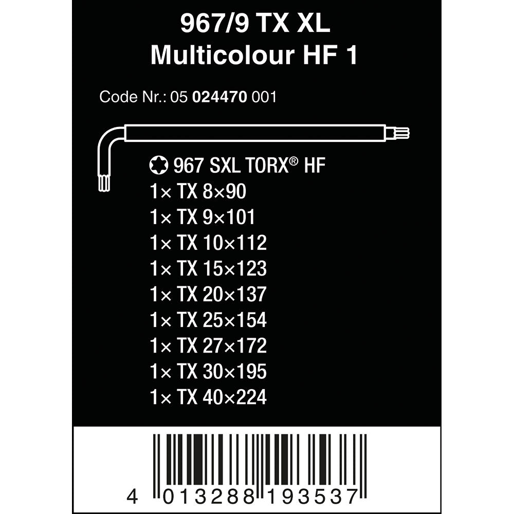967/9 TX XL Multicolour HF 1 Long L-key Set With Holding Function