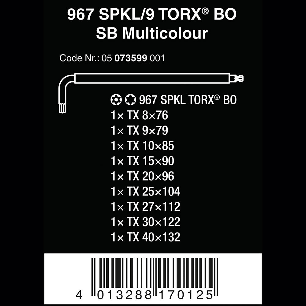 967 SPKL/9 SB Torx BO Multi BlackLaser L-Keys