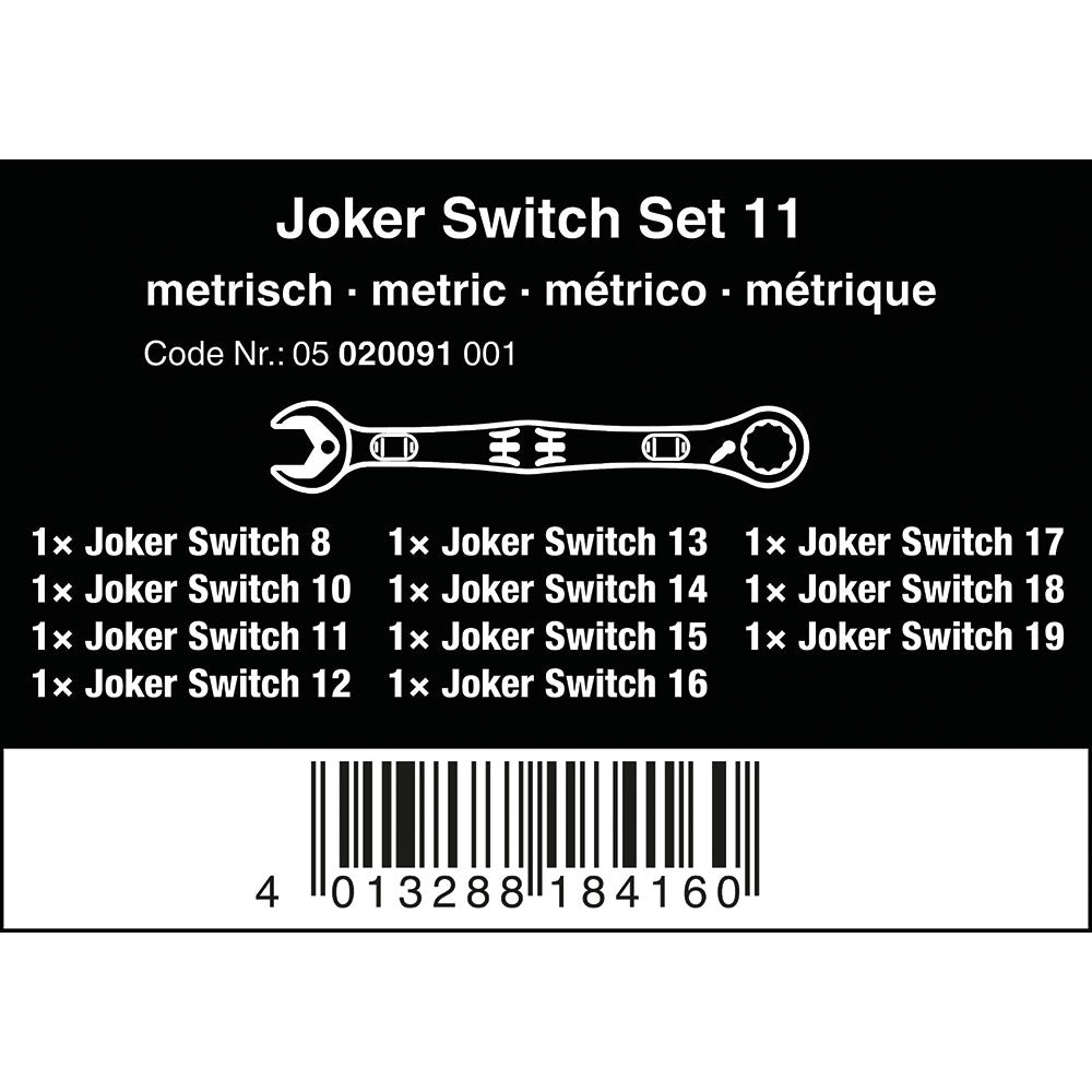 6001 Joker Switch 11 Ring Spanner Set