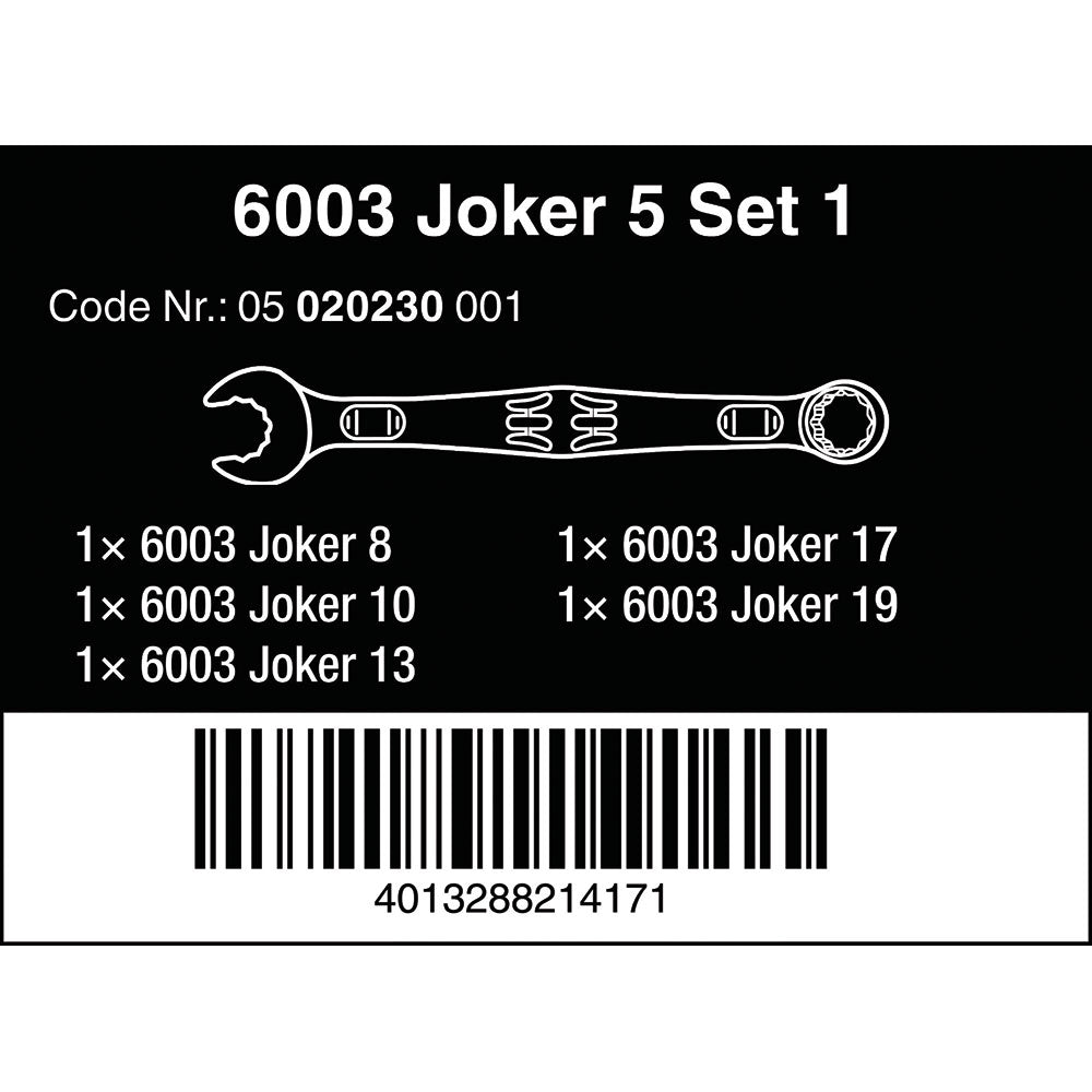 6003 Joker 5 Set 1 Ring Spanner Set