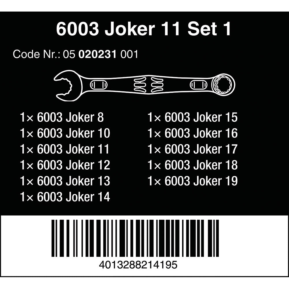 6003 Joker 11 Set 1 Ring Spanner Set