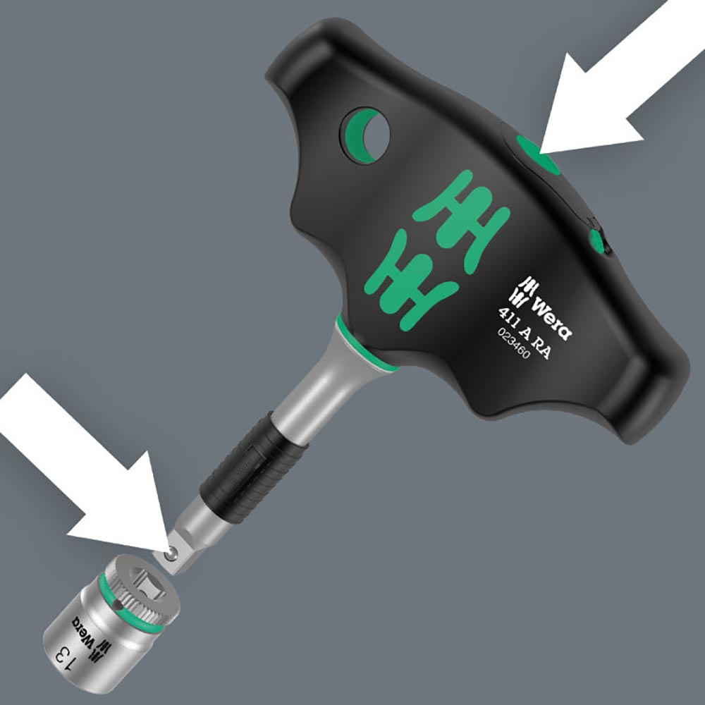 411 T-Handle Adapter Screwdriver 1/4 with Ratchet