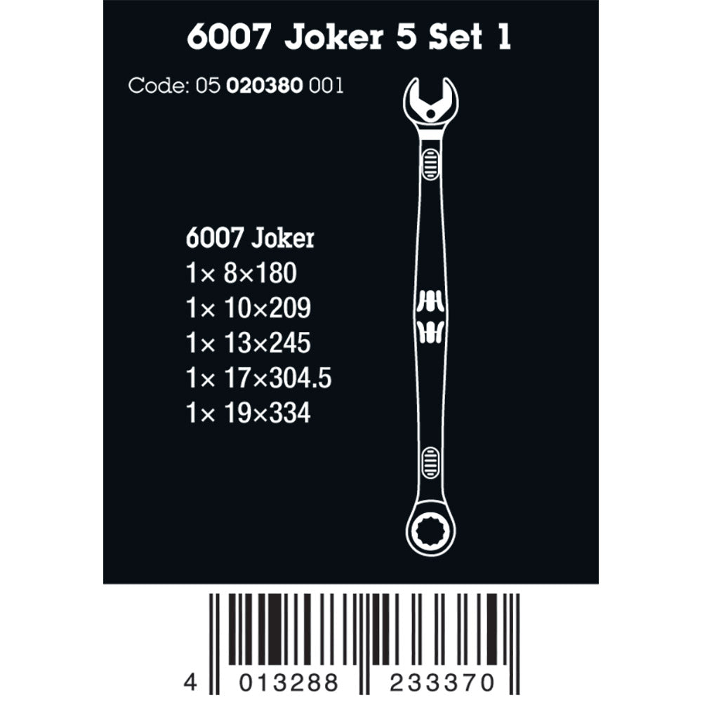 6007 Joker Spanner Set, 5 Pieces