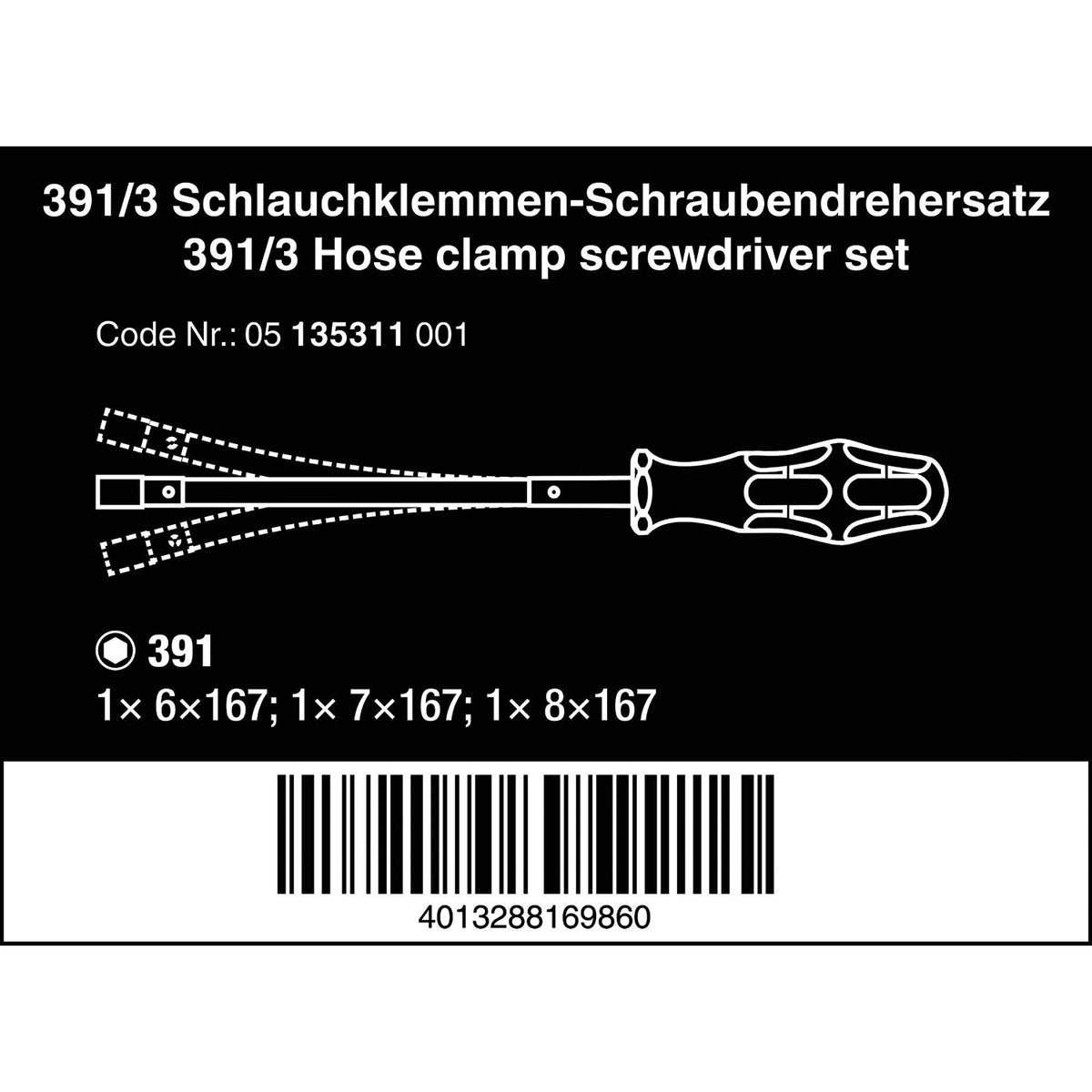 Hose Clamp Screwdriver Set 3pcs