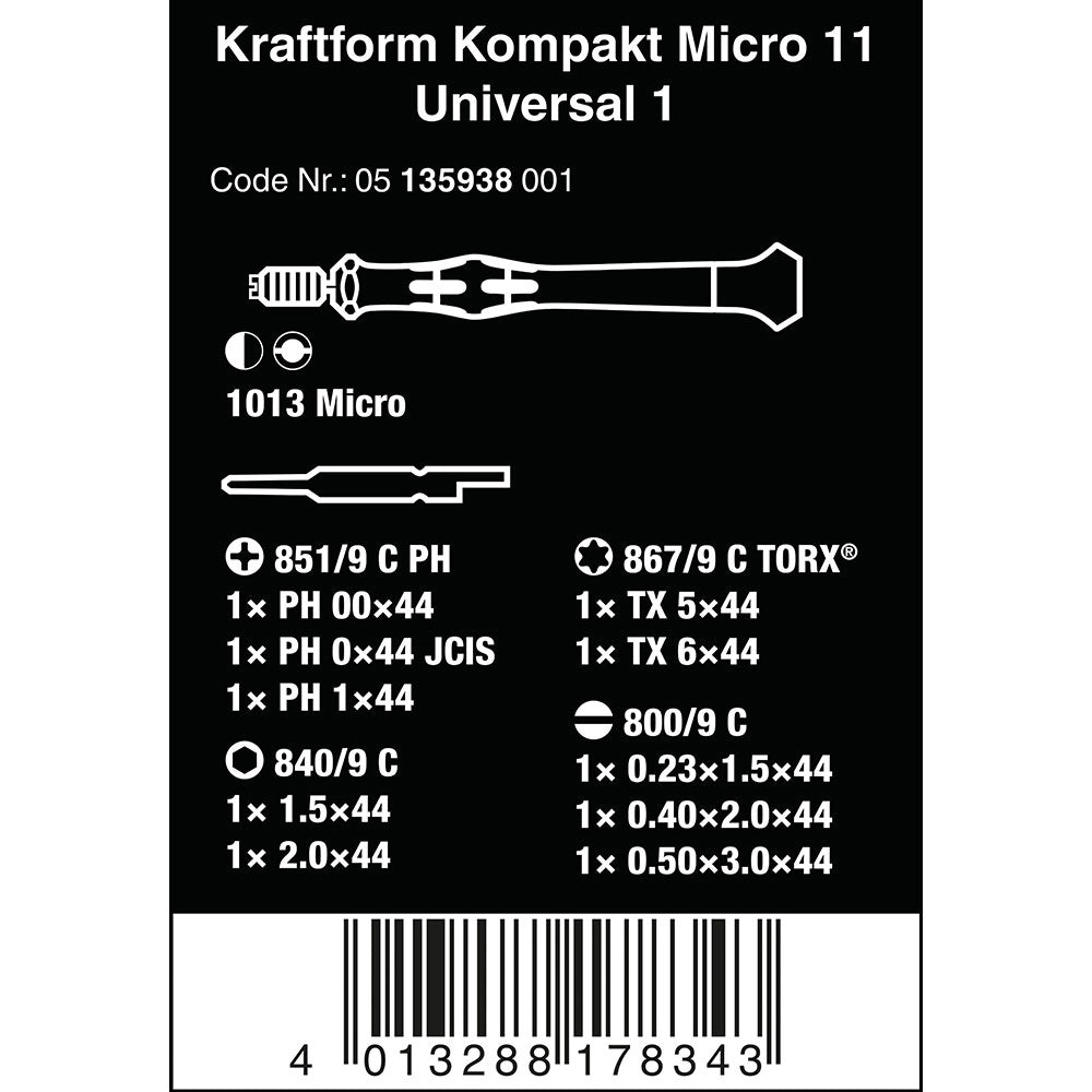 Kraftform Kompakt Micro 11 Universal 1, 11 pieces