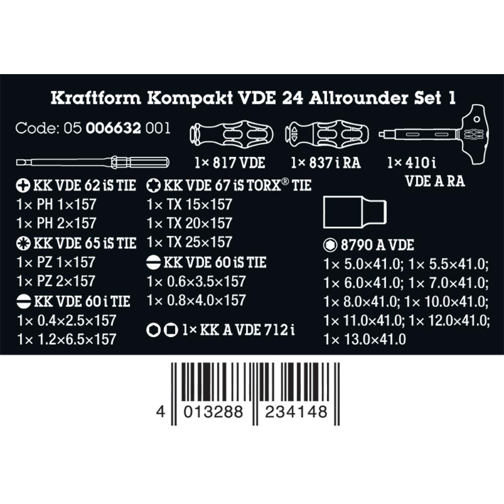 Kraftform Kompakt VDE Allrounder Set 1, 25 pieces