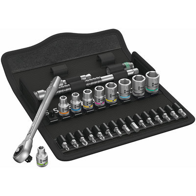 8100 SA 7 Zyklop Metal Ratchet Set With Push-Through Square