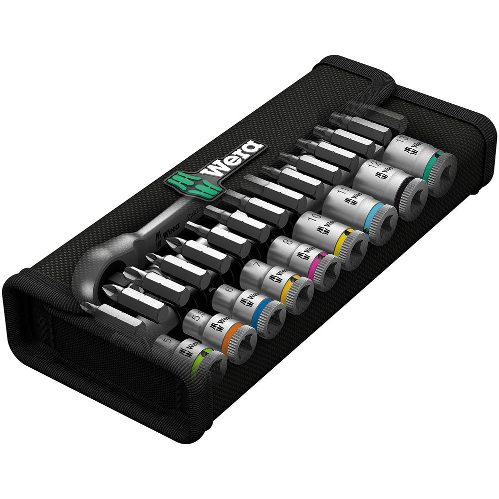 8100 SA 7 Zyklop Metal Ratchet Set With Push-Through Square