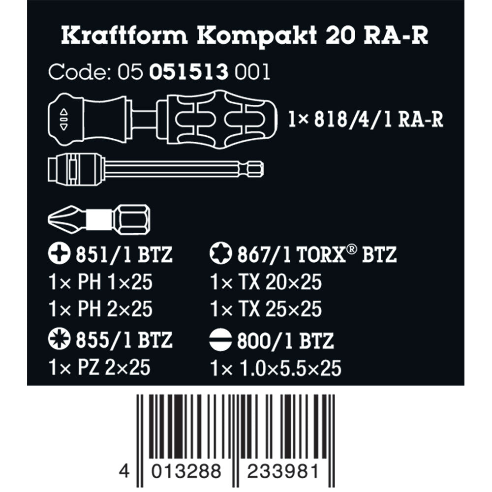 Kraftform Kompakt 20 Screwdriver Set, 6 Pieces
