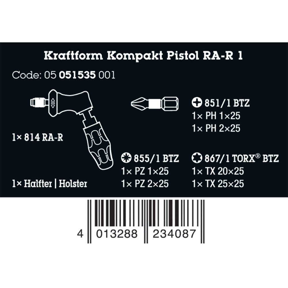Kraftform Kompakt Ratchet Pistol R1, 7 Pieces