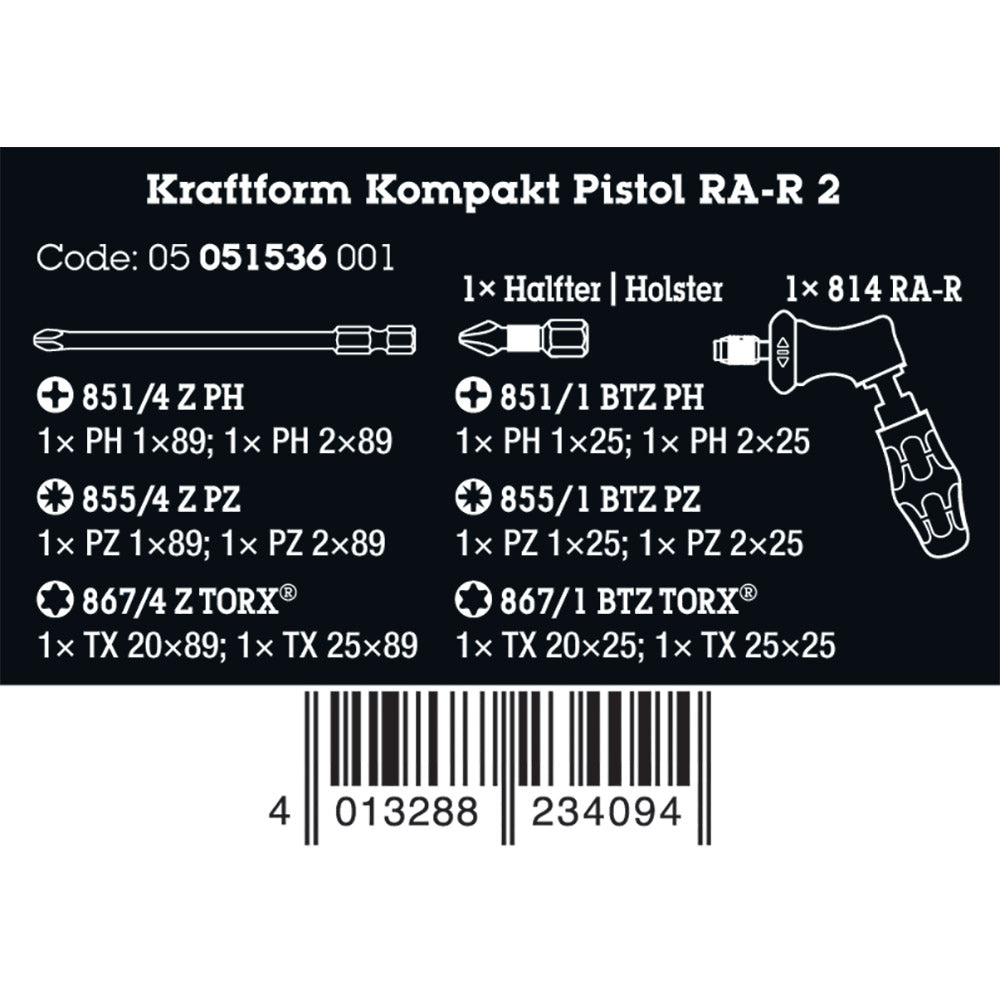 Kraftform Kompakt Ratchet Pistol R2, 13 Pieces