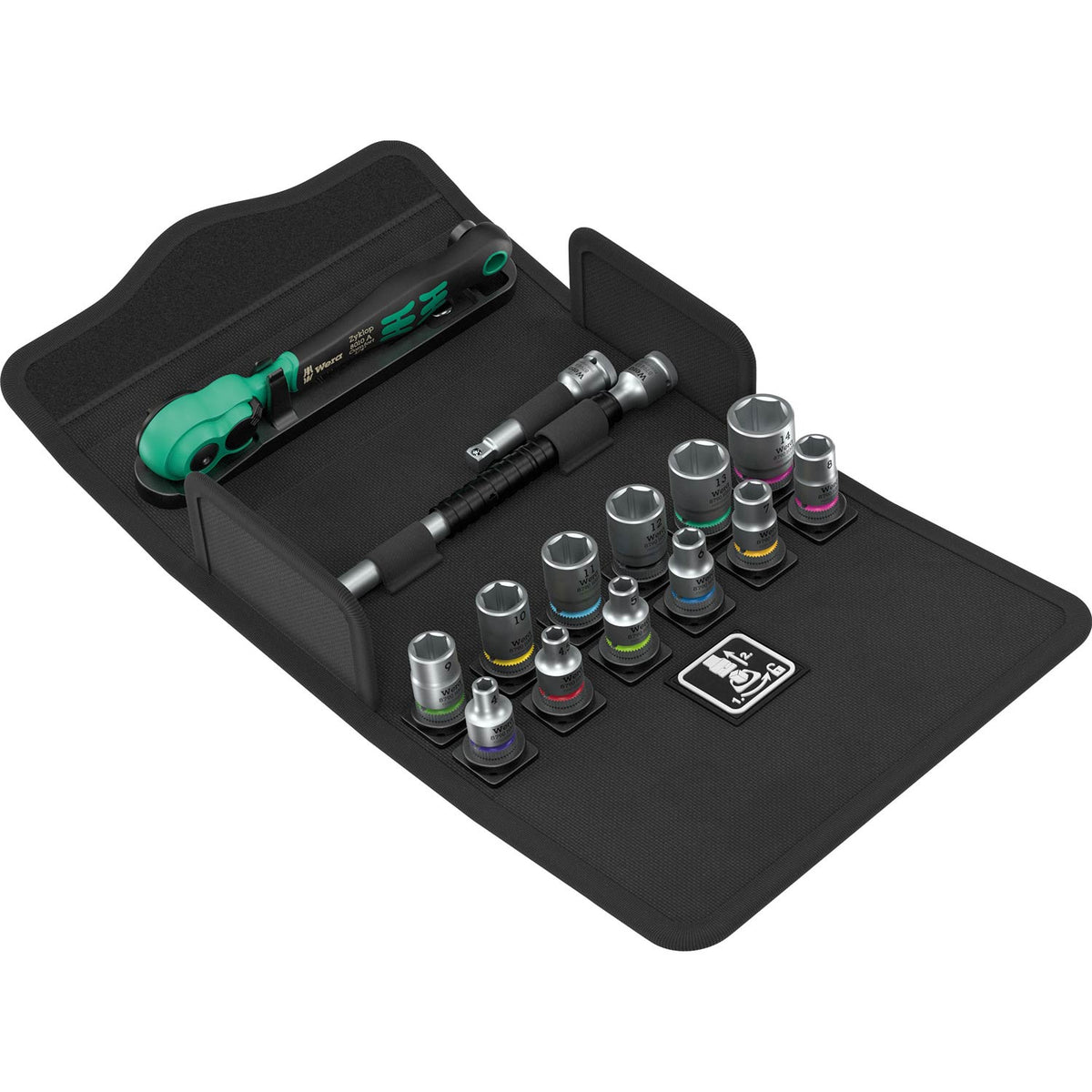 8100 SA 13 Zyklop Comfort  Ratchet Set 1/4 Drive Metric,15 Pack