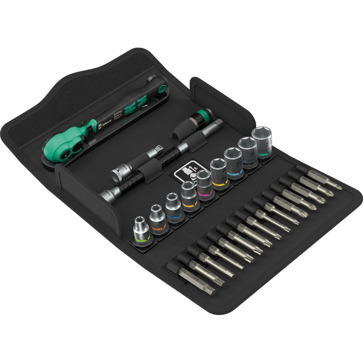 8100 SA 14 Zyklop Comfort  Ratchet Set 1/4 Drive Metric, 28 Pack