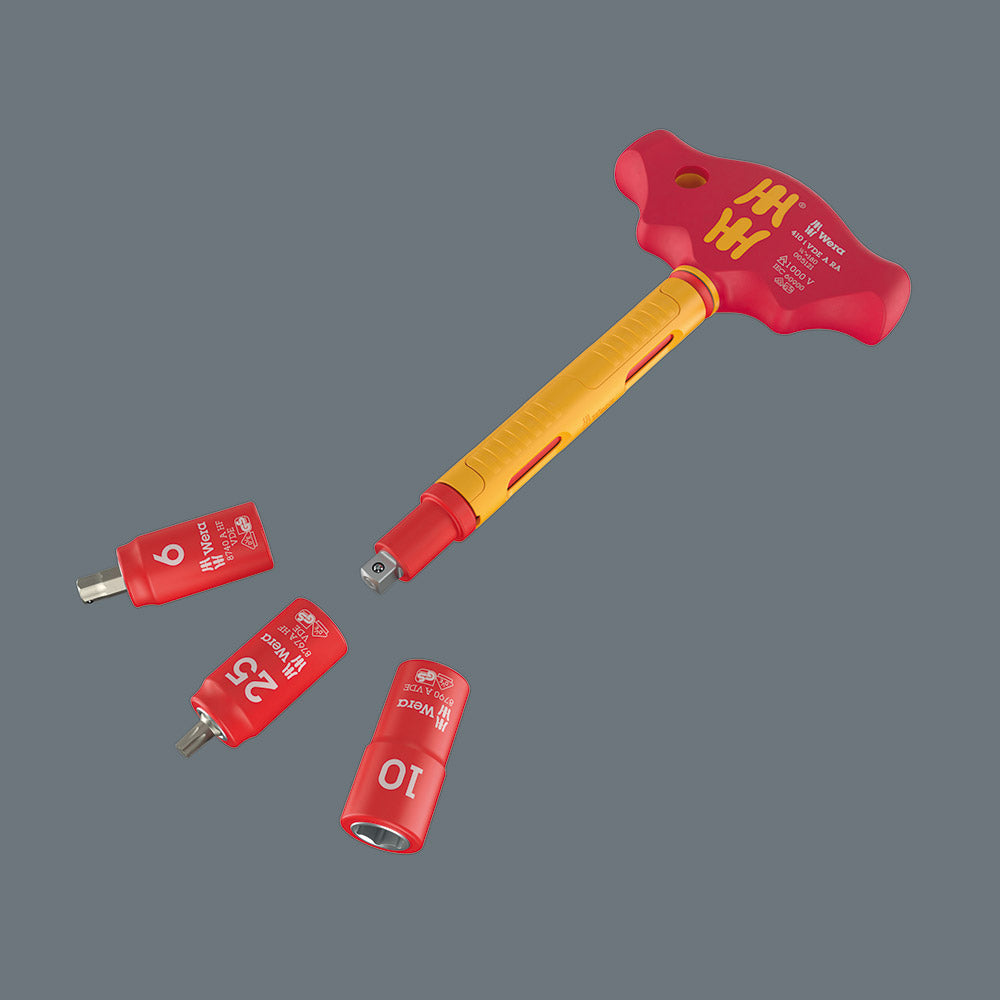 VDE T-Handle Ratchet Screwdriver for 1/4" Sockets