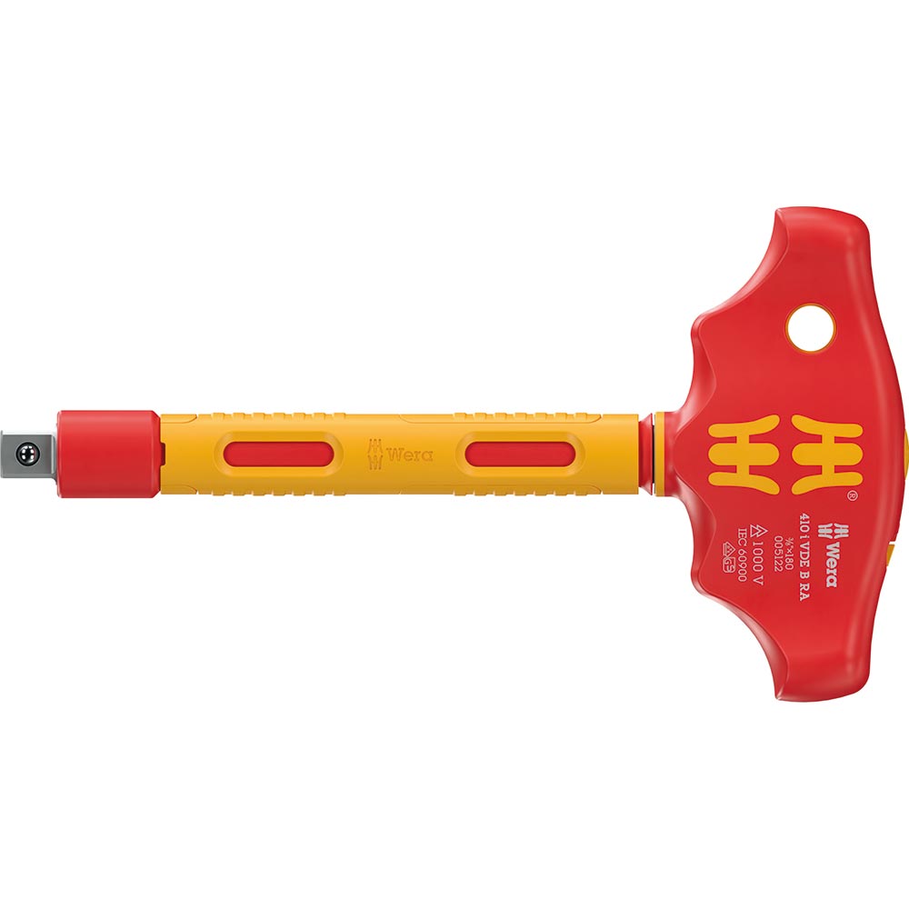 VDE T-Handle Ratchet Screwdriver for 3/8" Sockets