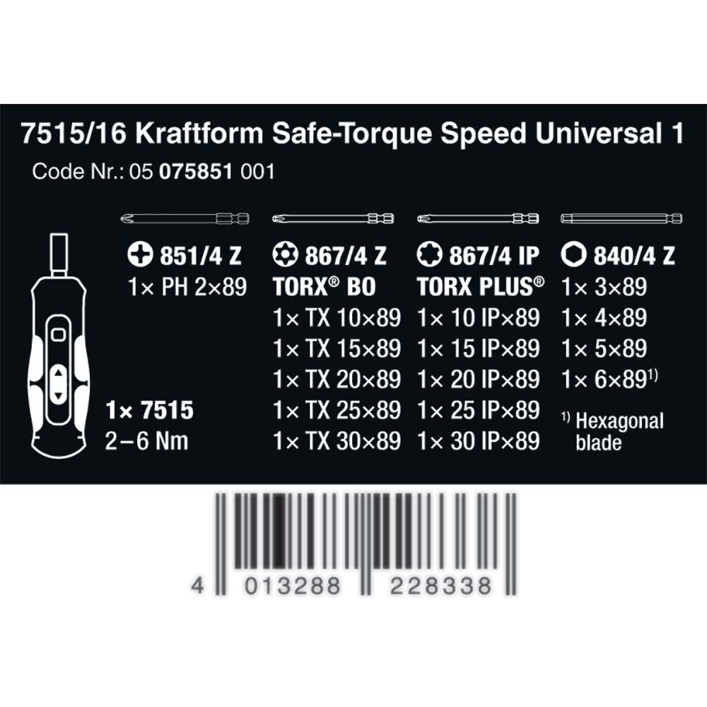 7515/16 Kraftform Safe Torque Universal Set