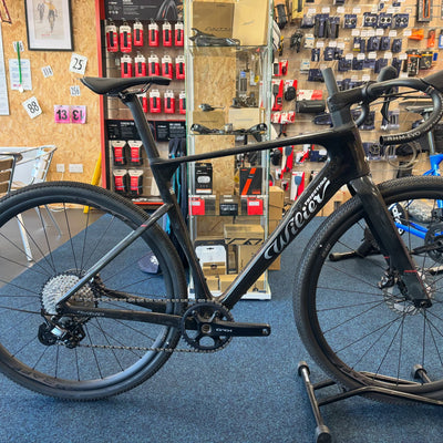 Wilier Rave SLR gravel bike in Black with Shimano GRX 12-speed and Miche Graff alloy wheels